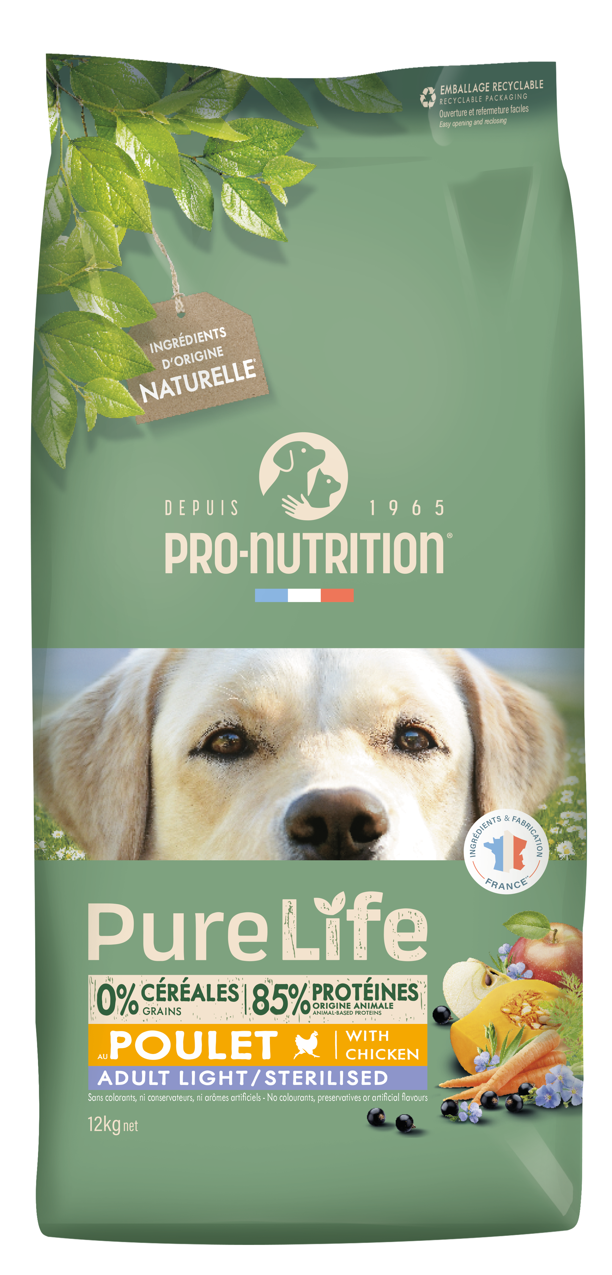 Сухой корм для собак NEW Pro-Nutrition Pure Life ADULT LIGHT/STERILISED (12 кг)
